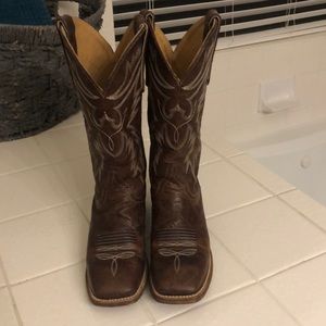 Womens Dark Brown Leather cowboy boots